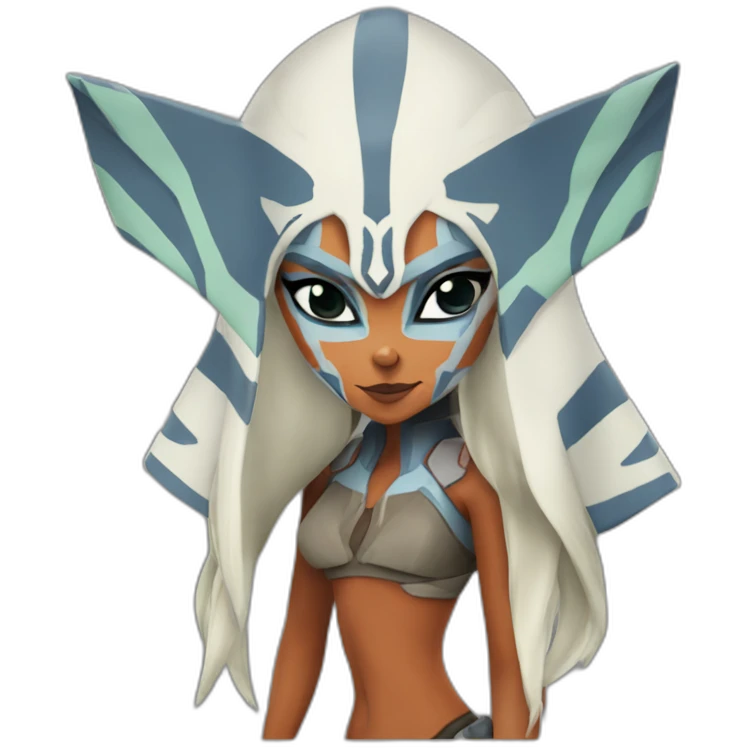 Sexy Ahsoka Tano (portrait, front facing) bikini (small horns) (clone wars season 7) emoji