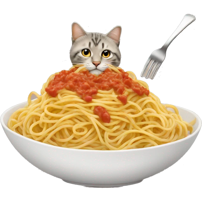 gatto che mangia spaghetti emoji