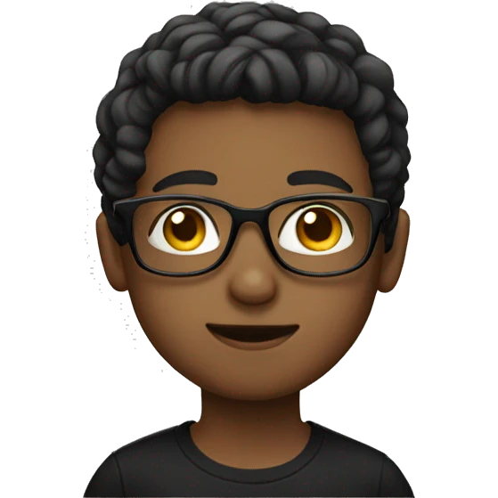 boy in black shirt glasses emoji