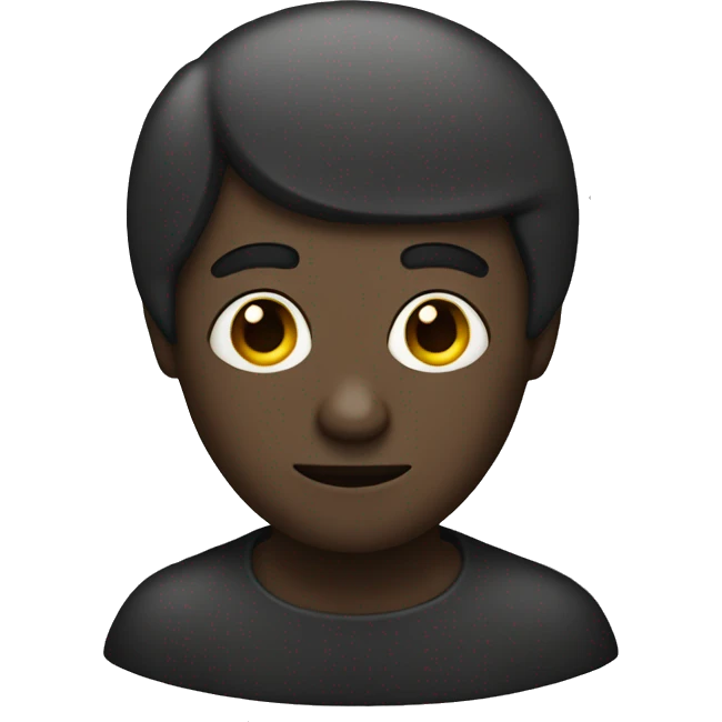 dark man with small eyes and elephant ears emoji