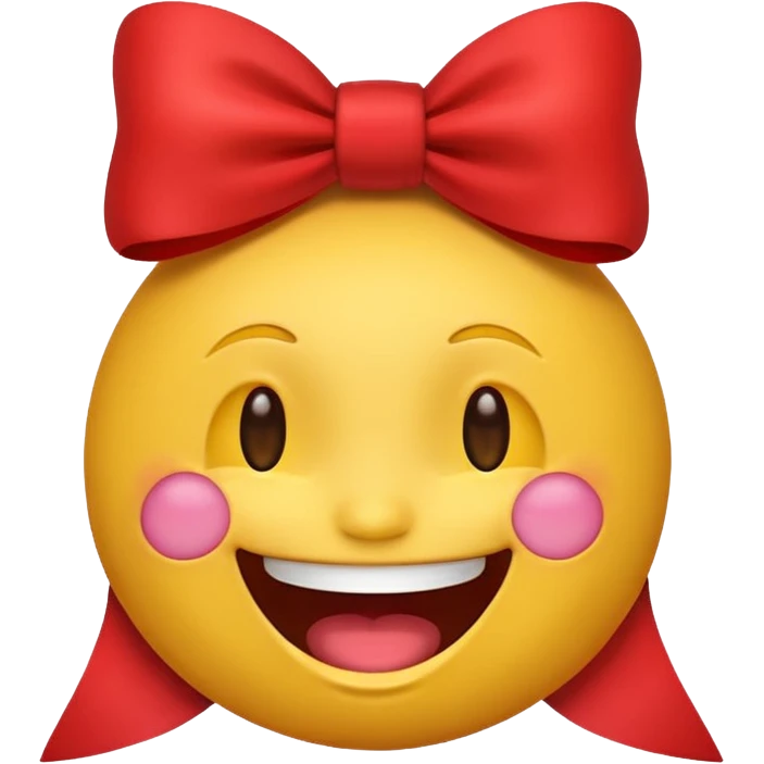 Laughing emoji with a bow on head emoji