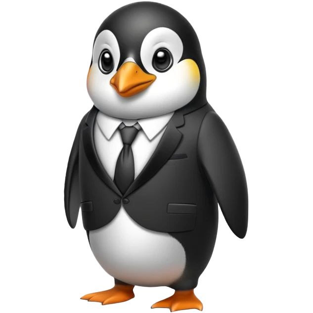 Takım elbiseli penguen emoji