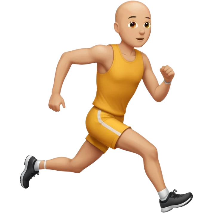 Running from bald man emoji