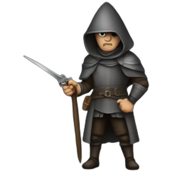 medieval evil spy in the act of infiltrating emoji