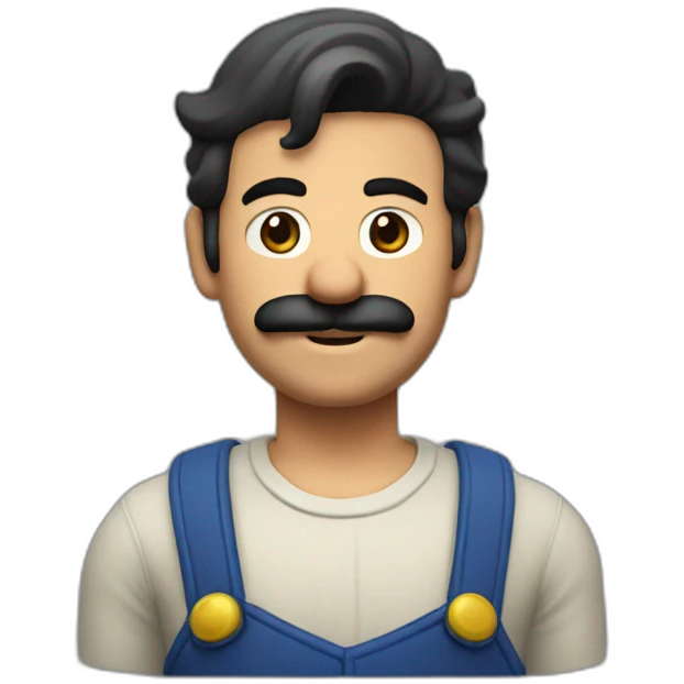 Homme déguisé en Mario emoji