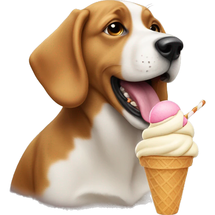 Dog eating ice cream emoji