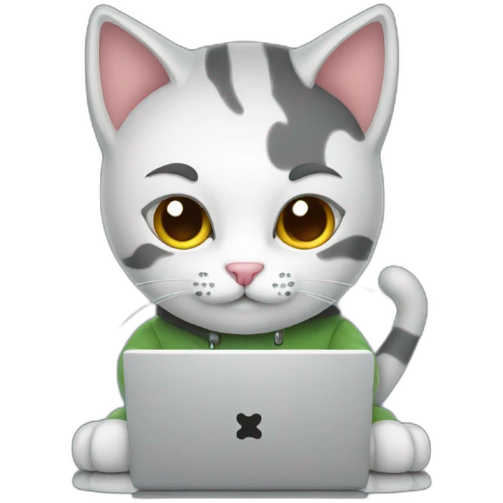cat developer working on laptop emoji