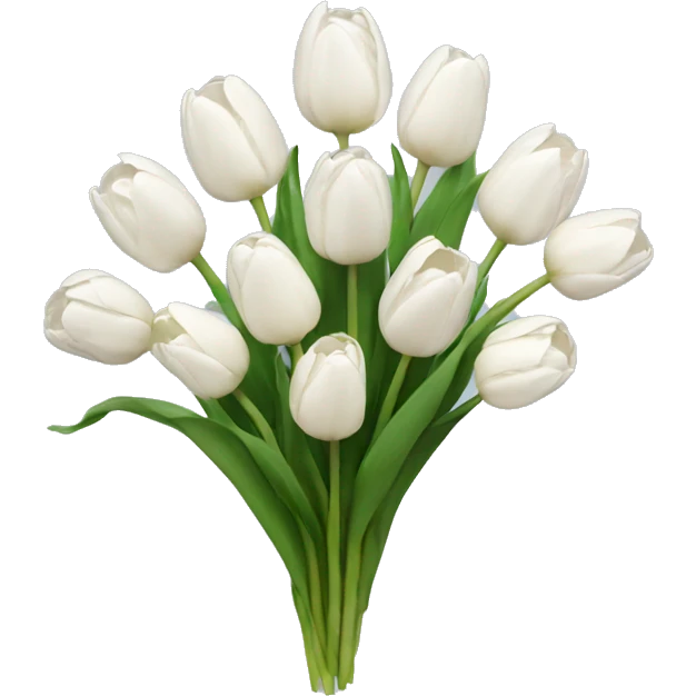 white tulip bouquet  emoji