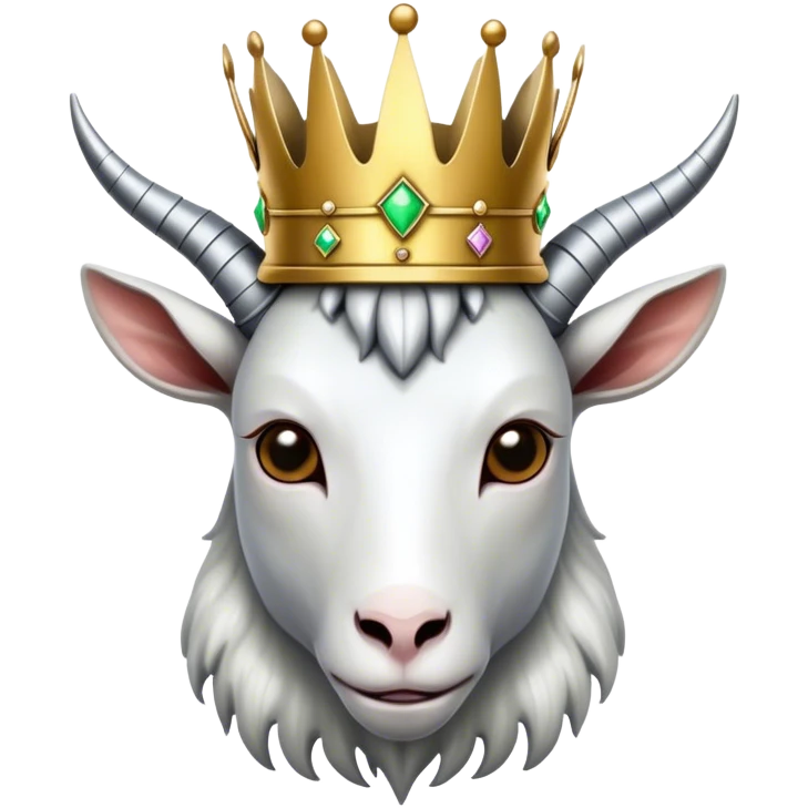 Cyborg Goat w/ a kings crown on emoji