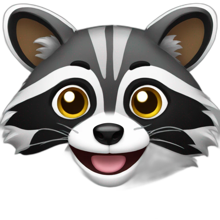 Raccoon smiling emoji