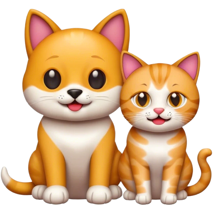 A cool dog emoji + A happy cat emoji emoji