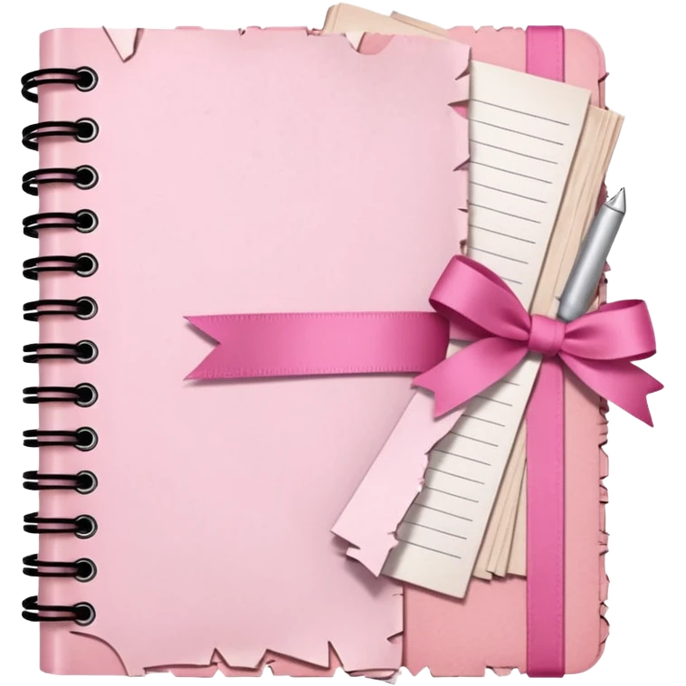 a cute baby pink scrap journal  emoji
