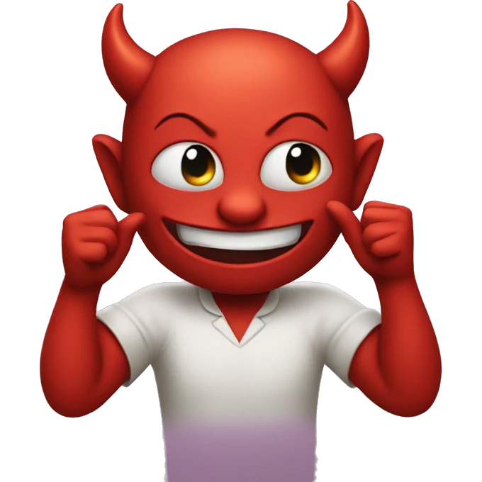 Devil smiling and rubbing hands together emoji
