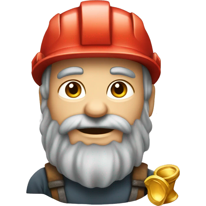 one dwarf miner with red beard hold gold  emoji