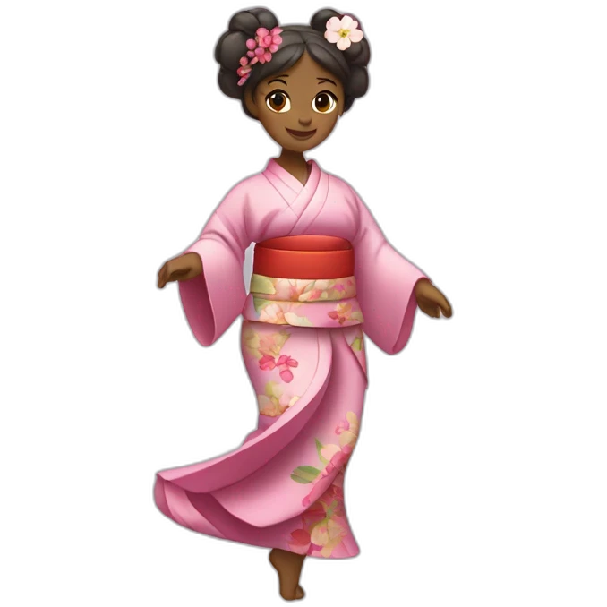 Une danseuse classique en kimono  emoji