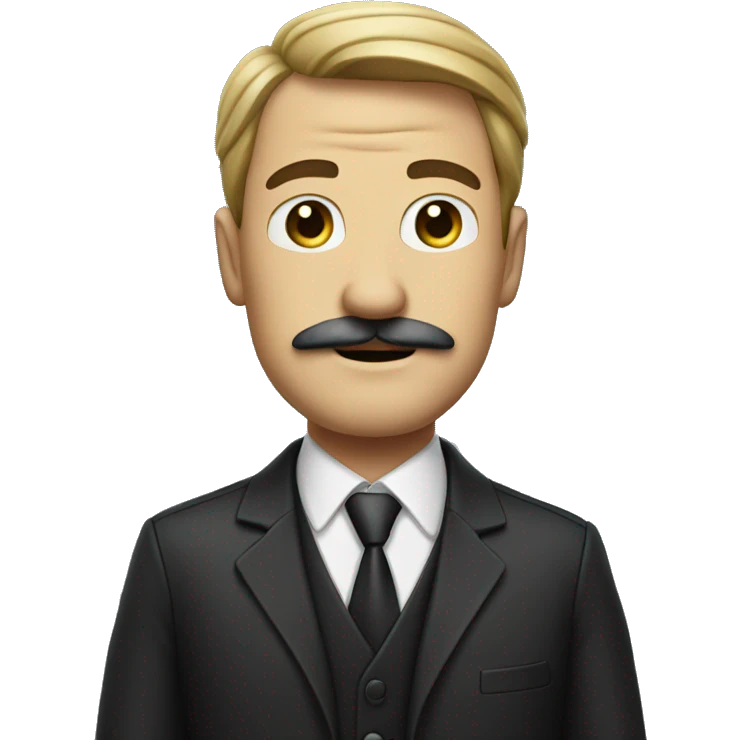 man in suit with square mustache saluting emoji