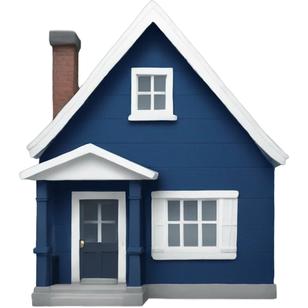 Cute small dark blue house with white accent  emoji