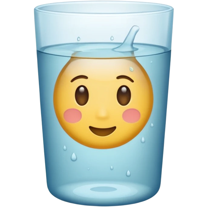 a glass with dirty water, clean lines, emoji style, soft colors emoji