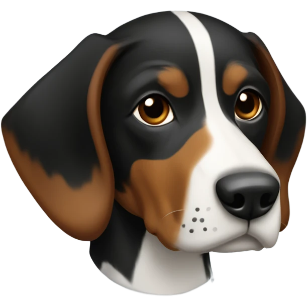 Dog Appenzeller Viszla Mix, Color: black & brown with only one little white dot on the chest emoji