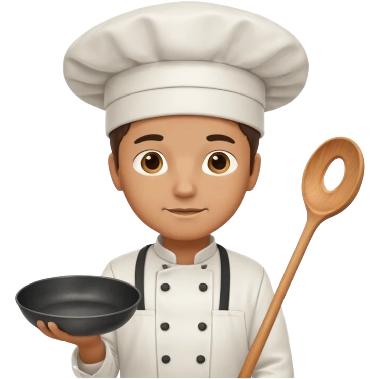 a chef is holding a pan emoji