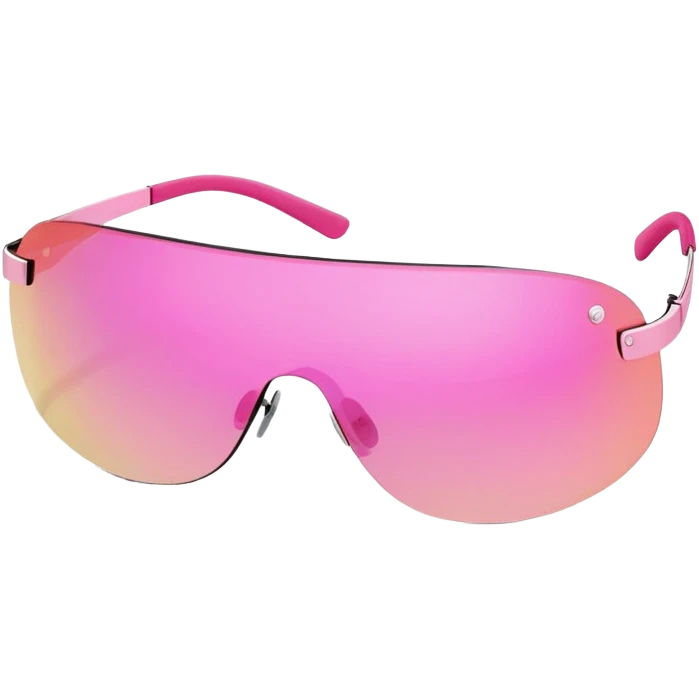 sleek pink visor sunglasses, 2000s fashion, rimless design emoji