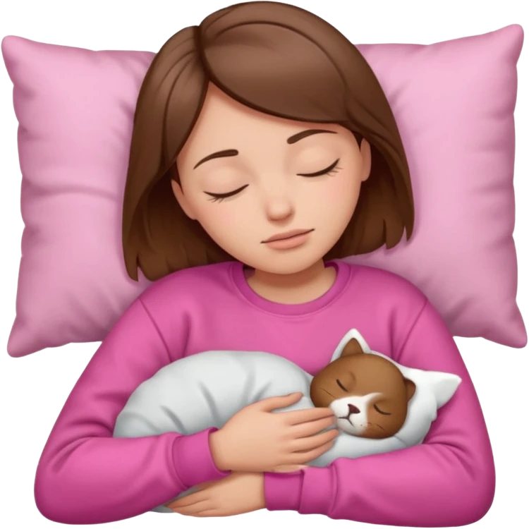 sleeping pink sweatshirt brown hair Sleeping emoji