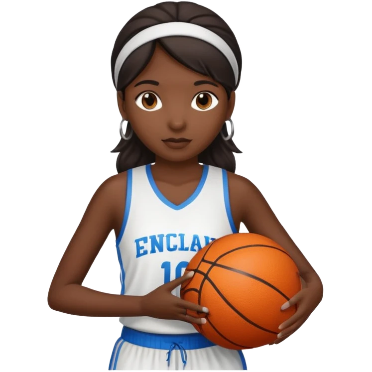 ￼ a Indian girl with a basketball for the lower half of her body ￼ emoji