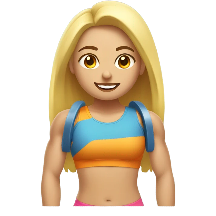 Chica rubia en el gym emoji
