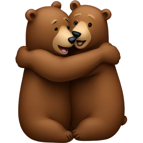 Brown bears hugging  emoji
