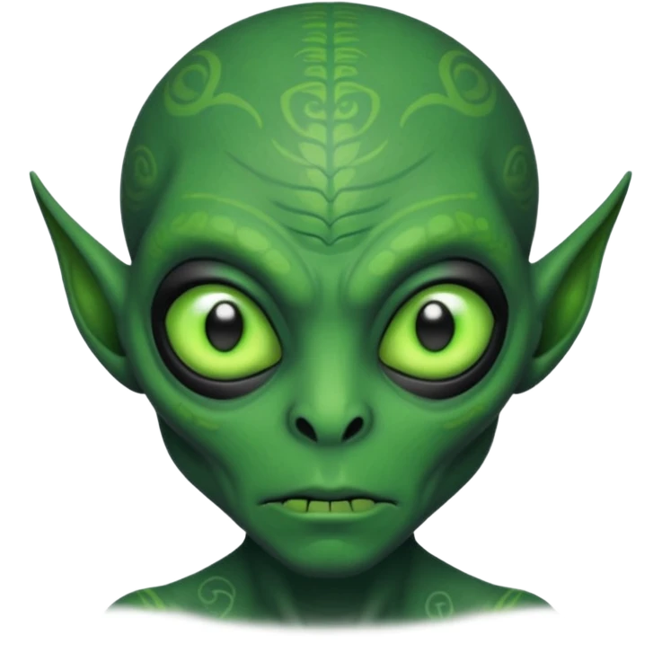 alien with tattoo all over his face   emoji
