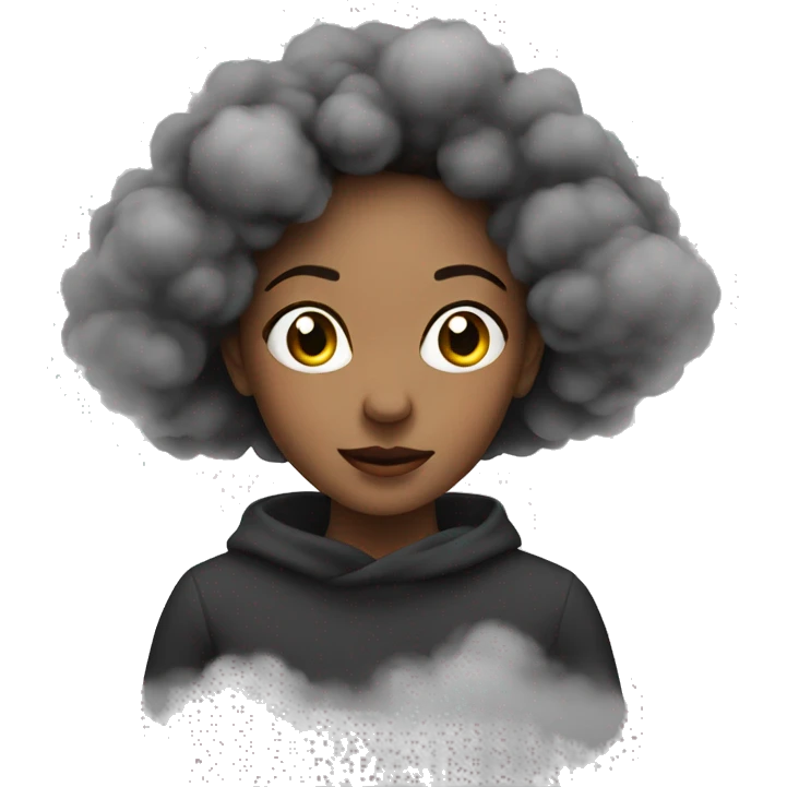 girl behind smoke emoji
