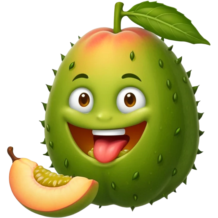Laughing peach cooking a menacing pickle emoji