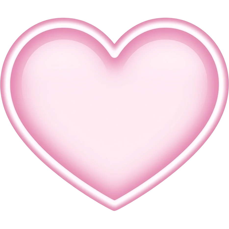 one light pastel pink colored glowing outlined heart emoji