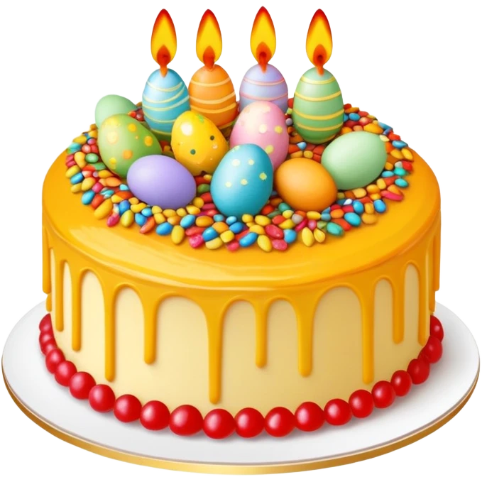 Spanish Easter cake with colorful decorations emoji