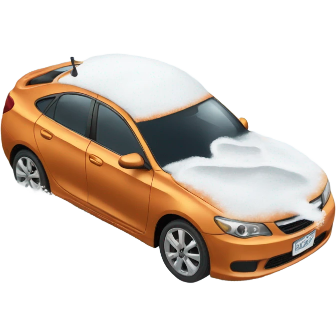 Car spitting out salt and snow emoji