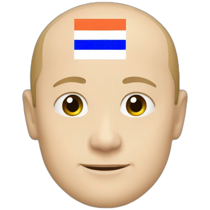 putin and tricolor flag white, blue, white emoji