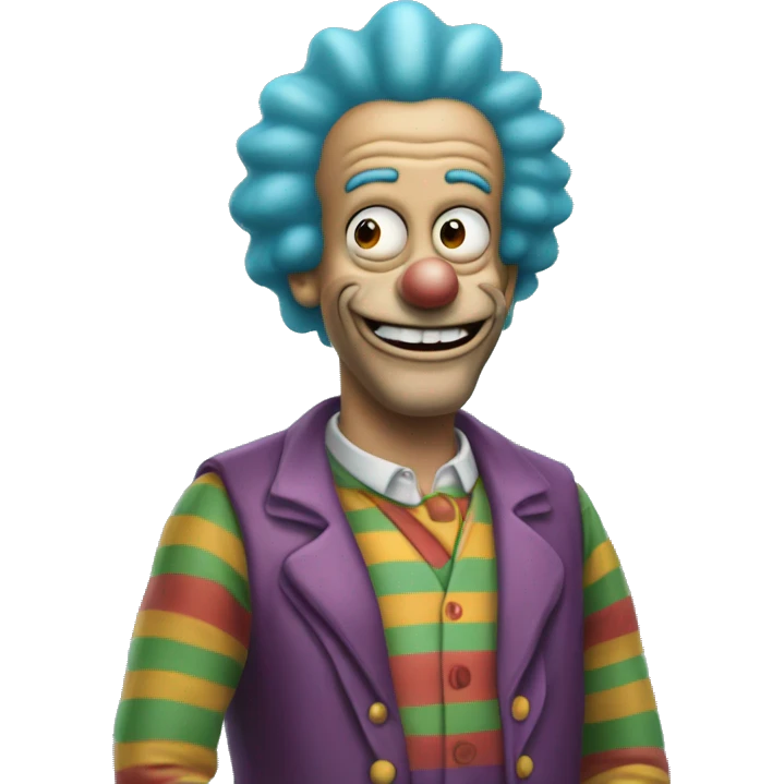 a human version of krusty the clown from simpson emoji