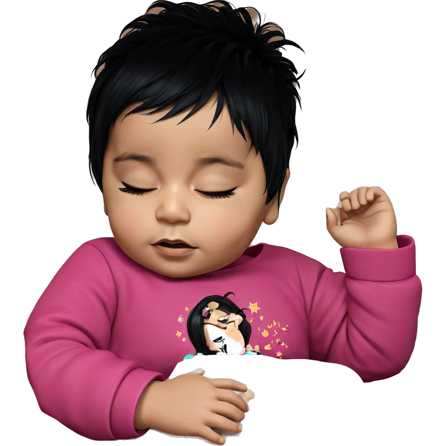 sleeping girl with black hair emoji