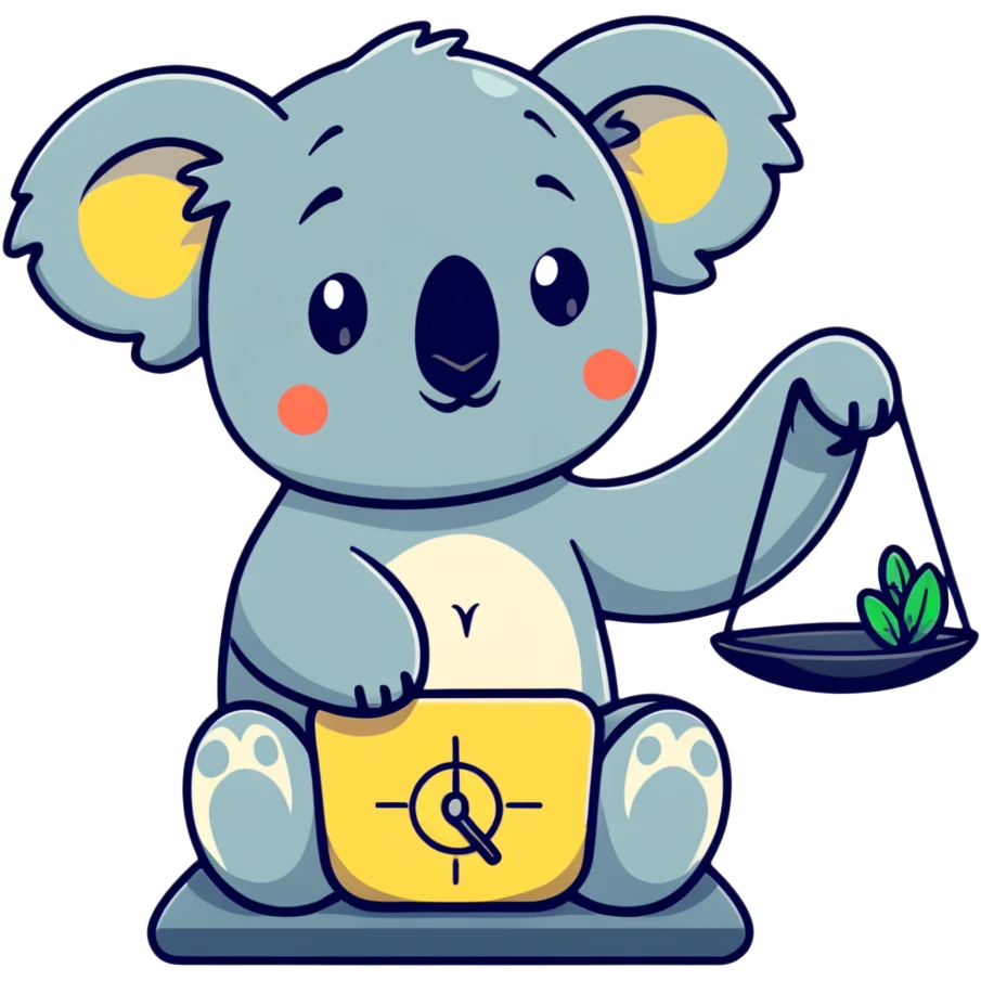 koala with a scale emoji