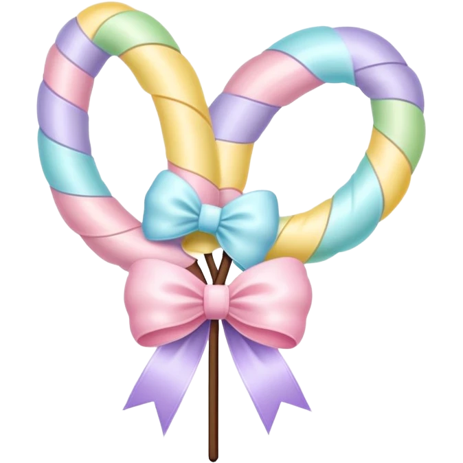 Easter whip decorated with colorful pastel bows emoji