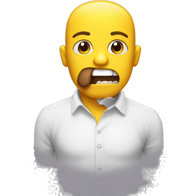 emoji with yellow bone in mouth emoji