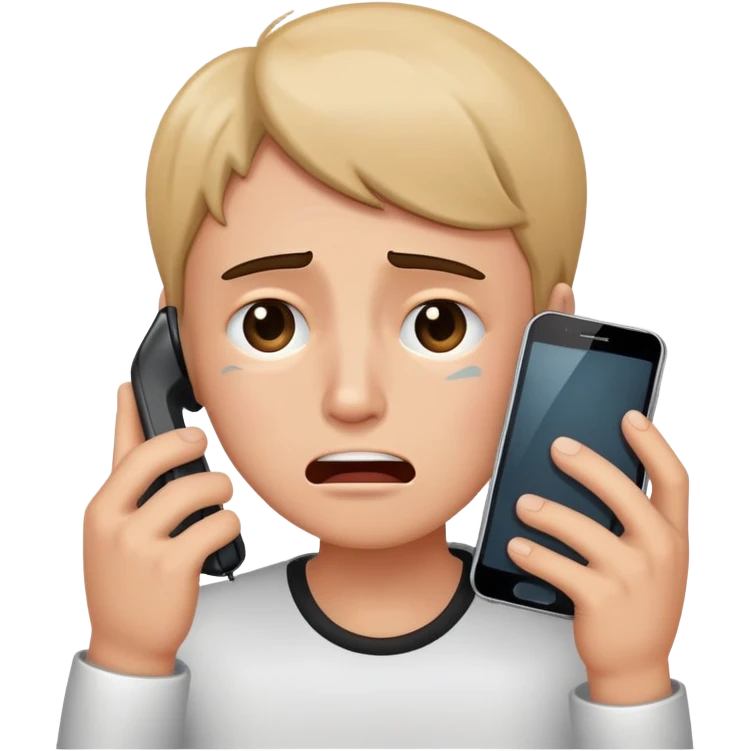 person crying over phone emoji
