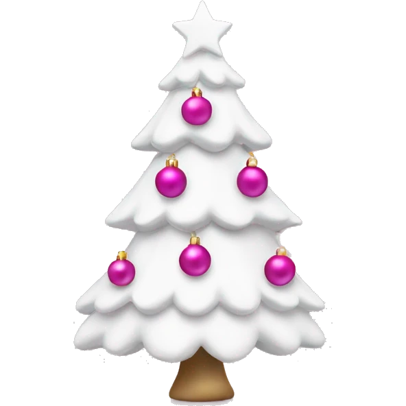 white christmas tree with pink ornaments  emoji