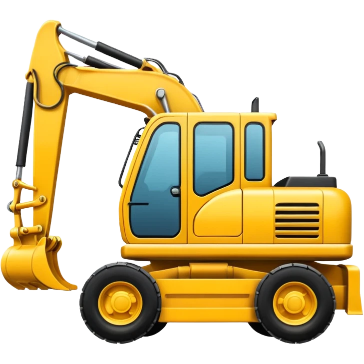 a digger construction vehicle, simple, bold, suitable for an emoji emoji