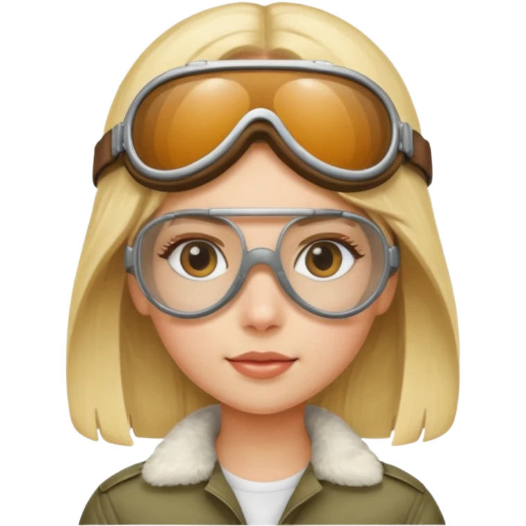 Blondes Girl mit einer Fliegerbrille  emoji