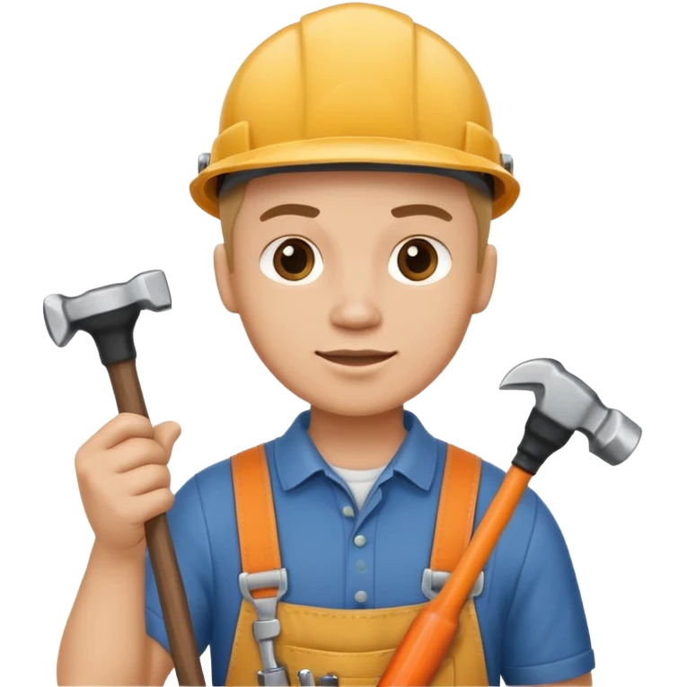 a handyman holding a hammer and a screwdriver emoji