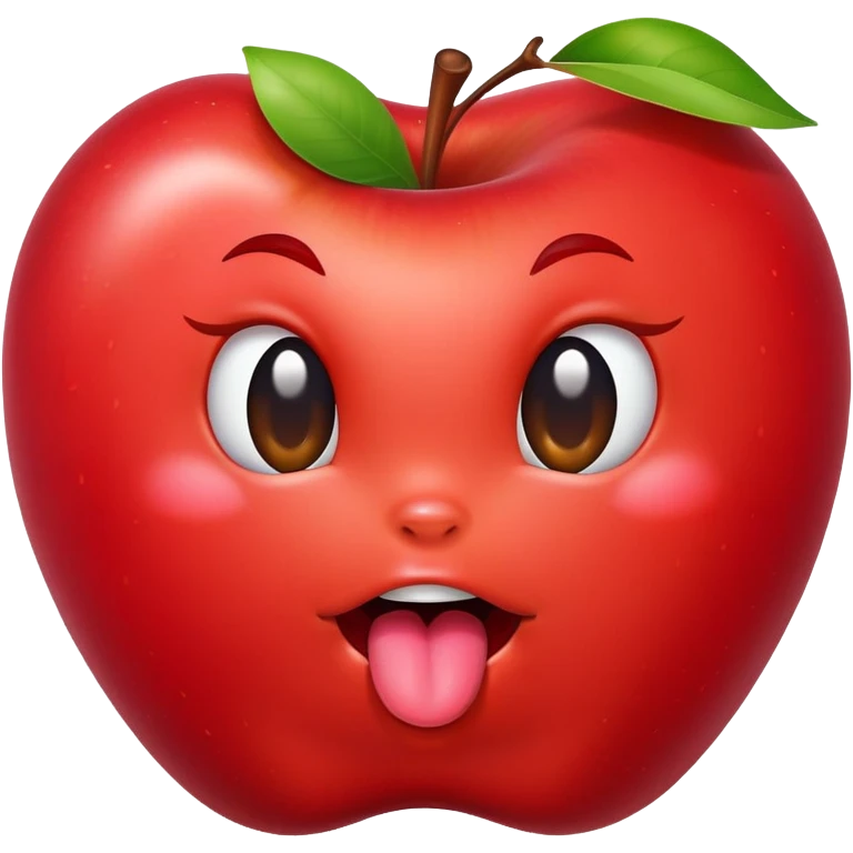 Apple with ￼tongue sticking out emoji