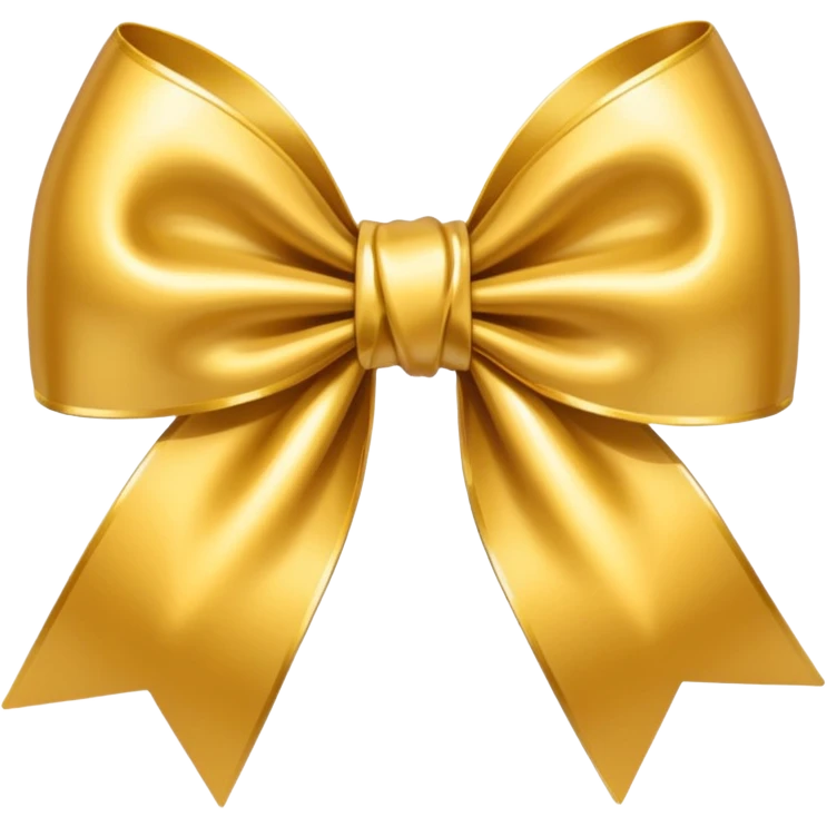 gold ribbon bow, simple, shiny emoji