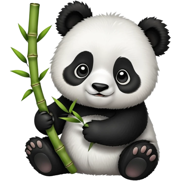 cute panda holding bamboo emoji