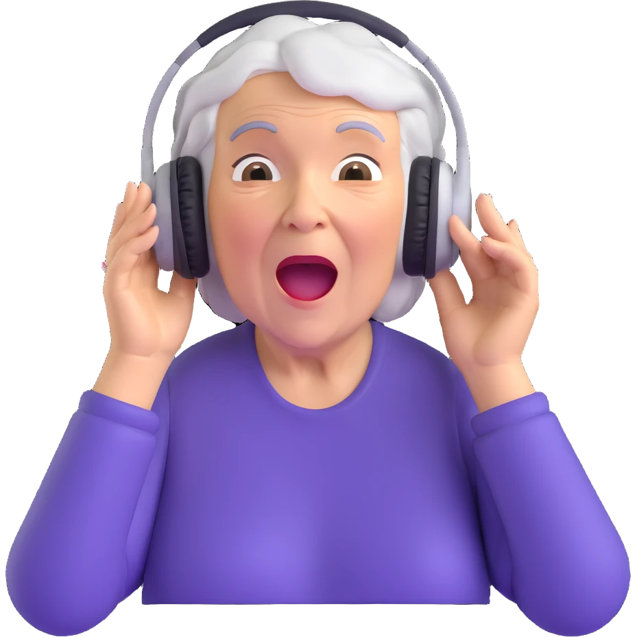 grandmother call center operator shouting “That's the one” in Russian emoji